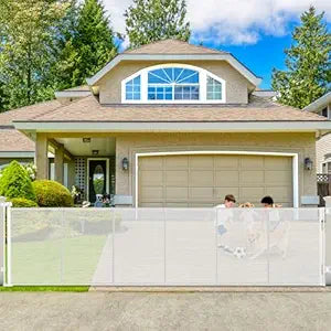 250" Extra Wide Retractable Dog Gate, Reinforced 20ft Retractable Baby Gates Extra Wide Dog Gate, 48" Extra Tall Baby Gate Retractable Outdoor Fence, Extra Long Pet Gate Retractable Gate Indoor, White