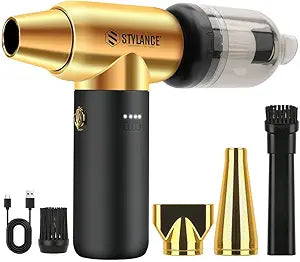 Compressed Air Duster,110000RPM Electric Air Duster, Mini Blower Jet Dry Blower for Computer, Keyboard, Car, Home, Outdoor Cleaning, Type-C (Gold)