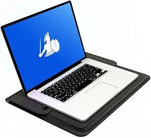 DefenderShield E M F Laptop Shield  Slim Laptop Sleeve 15.6 Inch with Multi-Layer Wireless Signal Reduction Technology  Vegan Leather Computer Sleeve with Built-in Stand & Flap Closure