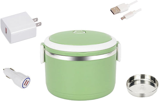 USB Heating Lunch Boxes,Car Electric Heating Lunch Box,Stainless Steel Portable Food Warmer Lunch Box,55 Degree Constant Temperature Heating,for People Driving and Bringing Lunch to Th(Size:Monolayer)