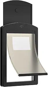 [Classicmacher] Black Frame Dog Doors for Medium Dogs, Strong Plastic Pet Door with Sliding Lock Panel and Magnetic Soft Flap, Doggy Door for Door, Doggie Door (Medium, Mattle Black)