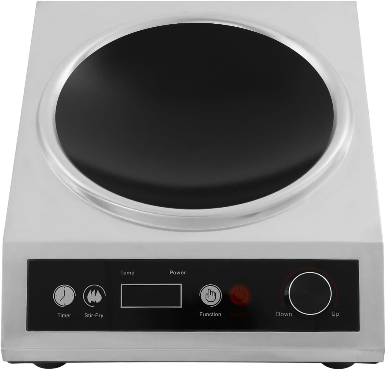 Induction Wok,Induction Cooktop,Precise Temp Controls,Wok Burner Induction Curved Electric Stove Hot Plate for Dorm Rooms,Home Kitchens