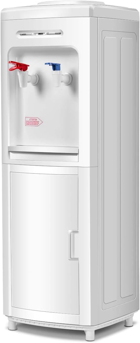 Top Loading Water Cooler Dispenser 5 Gallon with Storage Cabinet,Normal Temperature and Hot Water Bottle Load Electric for Home Office,Living Room Electric Water Dispenser