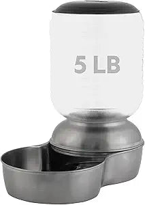 Petmate REPLENDISH Stainless Gravity Feeder, 5 Pound, Made in USA