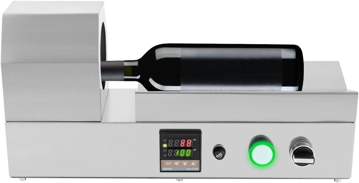 Electric PVC Capsule Shrinking Machine, 110V Wine Bottle Capsule Heat Shrinker 1000W Wine Shrink Machine Adjustable Temperature Digital Display for Wine Bottles, Vinegar Bottles