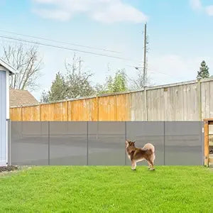 Reinforced 42" Extra Tall Pet Gate 155" Extra Wide Retractable Baby Gate with Support Rods - Prevent Crawling Under, Indoor/Outdoor Mesh Safety Gate Extra Wide Dog Gate Tall Baby Gates for Dogs, Gray