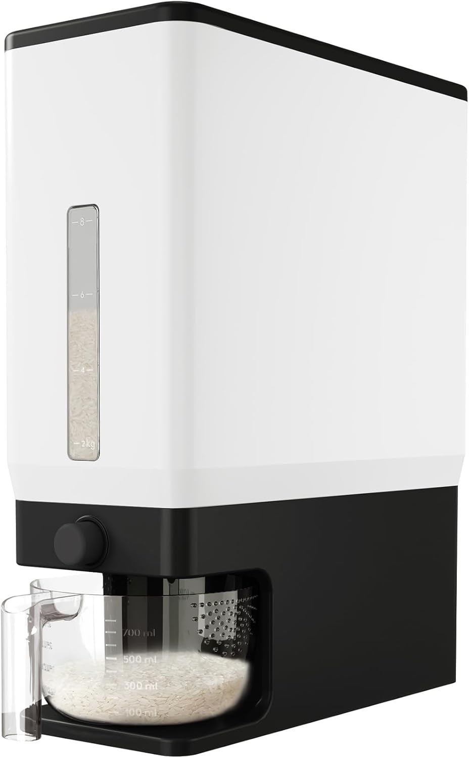 Lifewit Rice Dispenser 25 Lbs(11.3kg), Rice Storage Container Sealed Moisture Proof with Measuring Cup for Kitchen Pantry Household, BPA-Free, Black