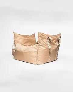 MOOR NYC Luxury CAR Bag: Elegant 3-in-1 Design with Double Safety Belt for Enhanced Protection. for Dogs & Cats Up to 20 lbs (Cream Luxury Car Bag)