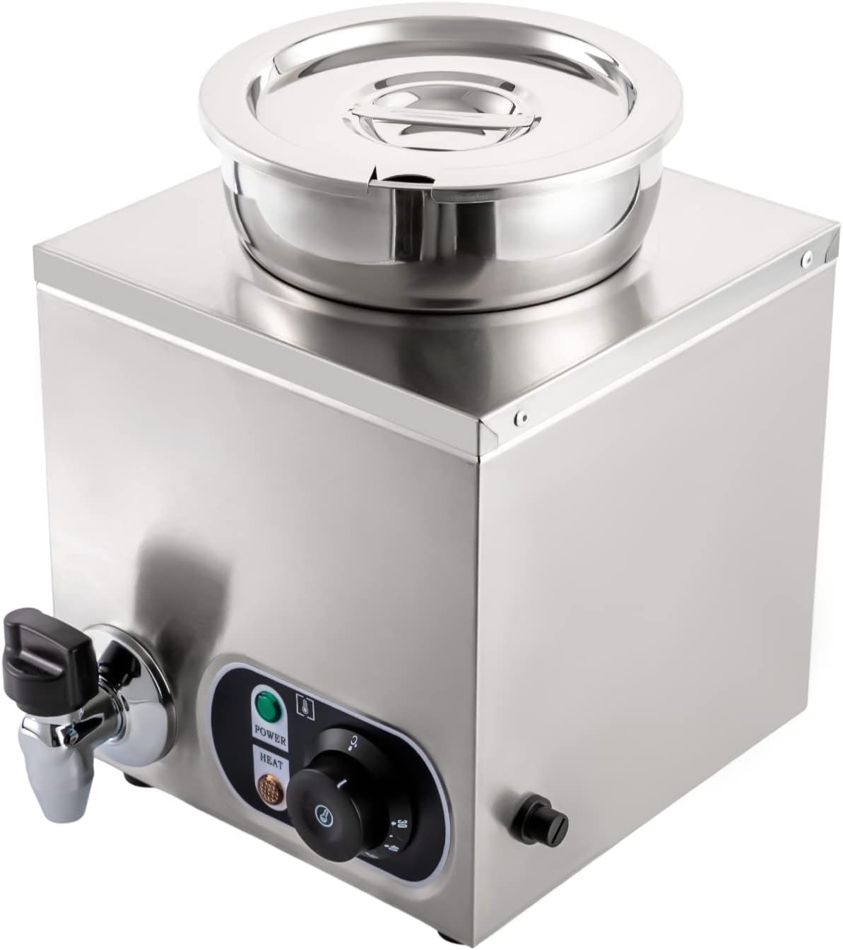 Soup Warmer 4.2 Qt, Commercial Soup Warmer Electric Food Warmer, Stainless Steel Countertop Soup Pot for Jam Food Soup Cheese Caramel, Adjustable Temp. 86-185℉