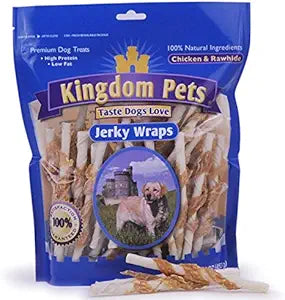 Filler Free Chicken Jerky & Rawhide Wraps, Premium Treats for Dogs, 32-ounce bag
