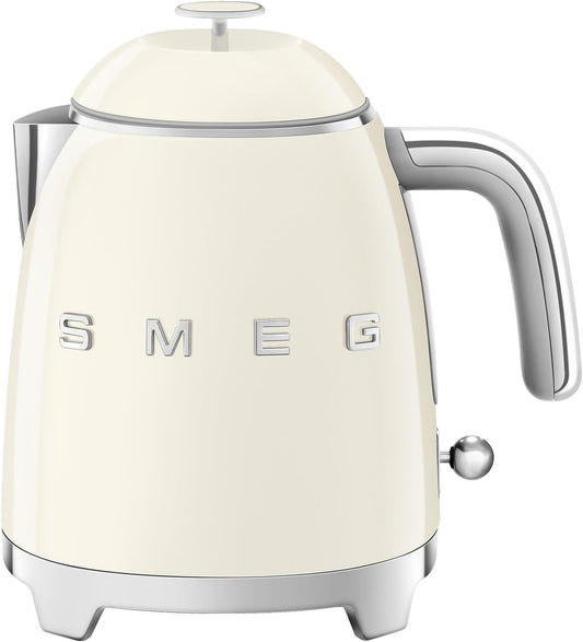 SMEG Mini 50's Retro Style 3 Cup Electric Kettle with Double Wall Anti Slip Base and Water Level Indicator (Cream)