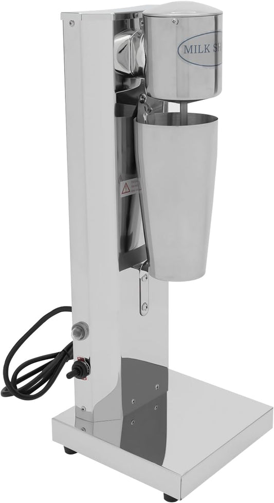 Commercial Milkshake Machine 180W Heavy Duty Stainless Steel Drink Mixer with 650ml Cup, Dual-Disc Blender Shake Maker for Coffee/Milk Tea, Non-Slip Base & 2-Speed Control for Restaurant/Cafe
