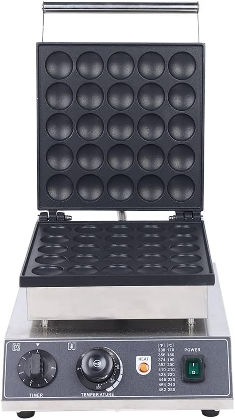 Mini Pancake Maker, 110V 1750W Commercial Muffin Maker, 25PCS Countertop Waffle Maker Electric Muffin Maker with Intelligent Control, Electric Waffle Machine Pancake Maker for Bakeries Restaurants