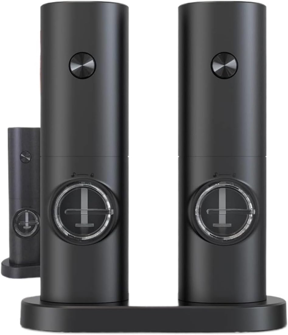 2pcs Electric Pepper and Salt Grinder Set, Powered Adjustable Coarseness Black Pepper Grinder Mill Kitchen Tools(1set)