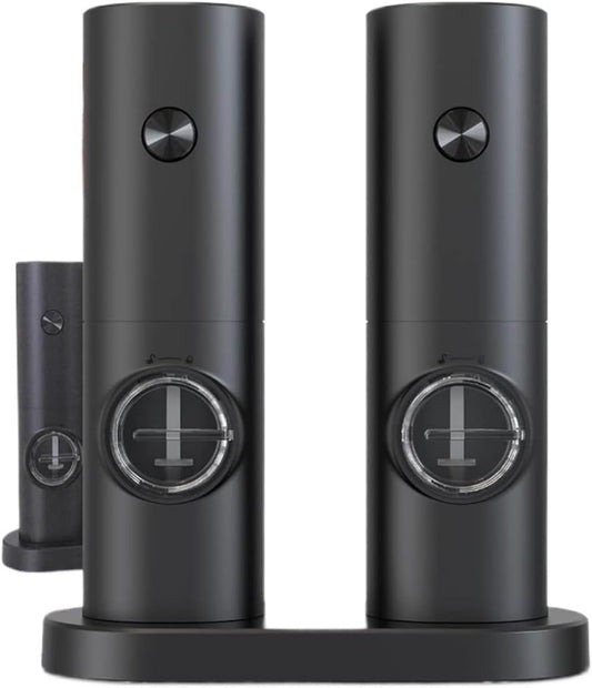 2pcs Electric Pepper and Salt Grinder Set, Powered Adjustable Coarseness Black Pepper Grinder Mill Kitchen Tools(1set)