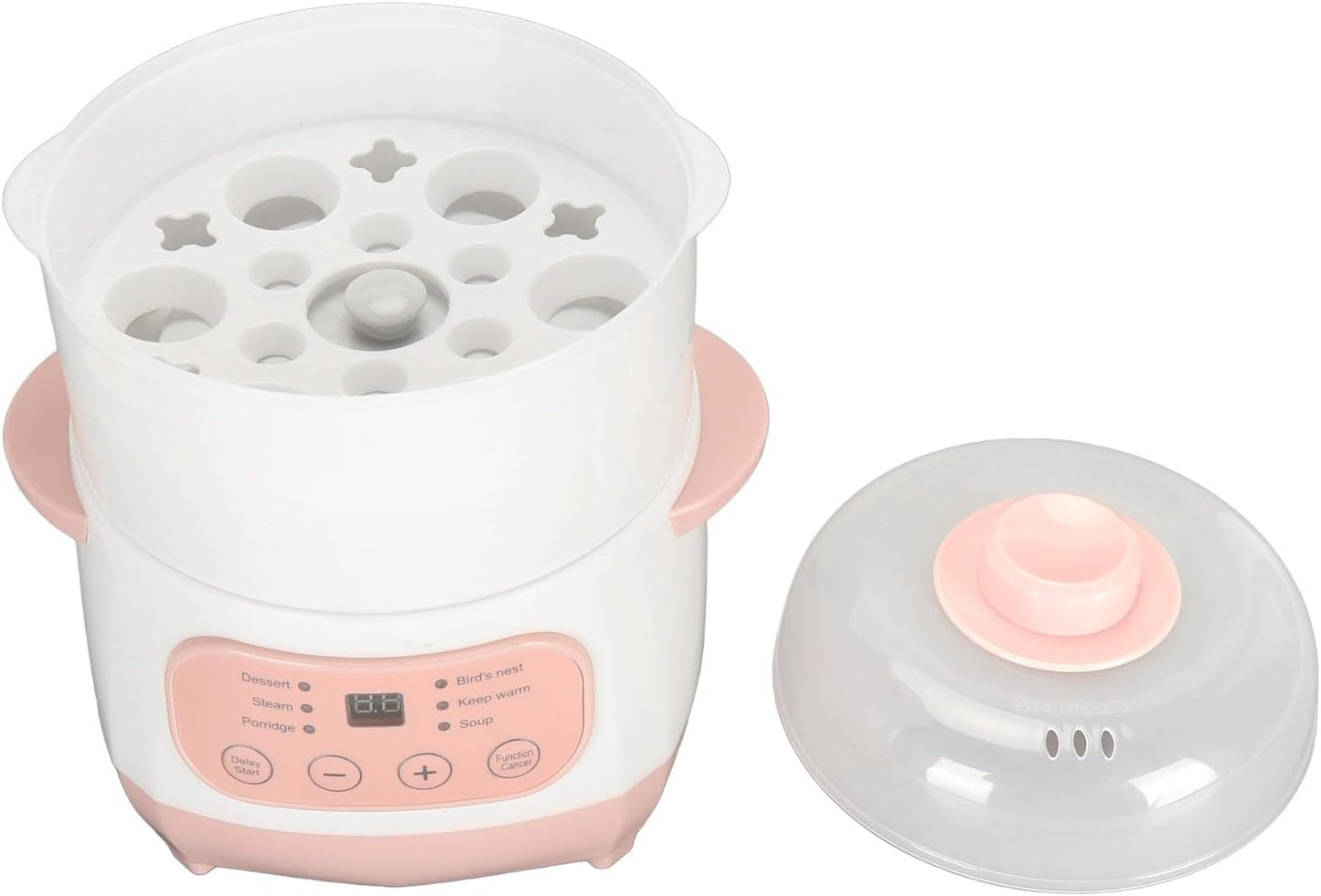 Smart Soup Cooker, Round Arched Lid Electric Stew Pot Ceramic Lining 24H Time Appointment for Home Kitchen (US Plug 110V)