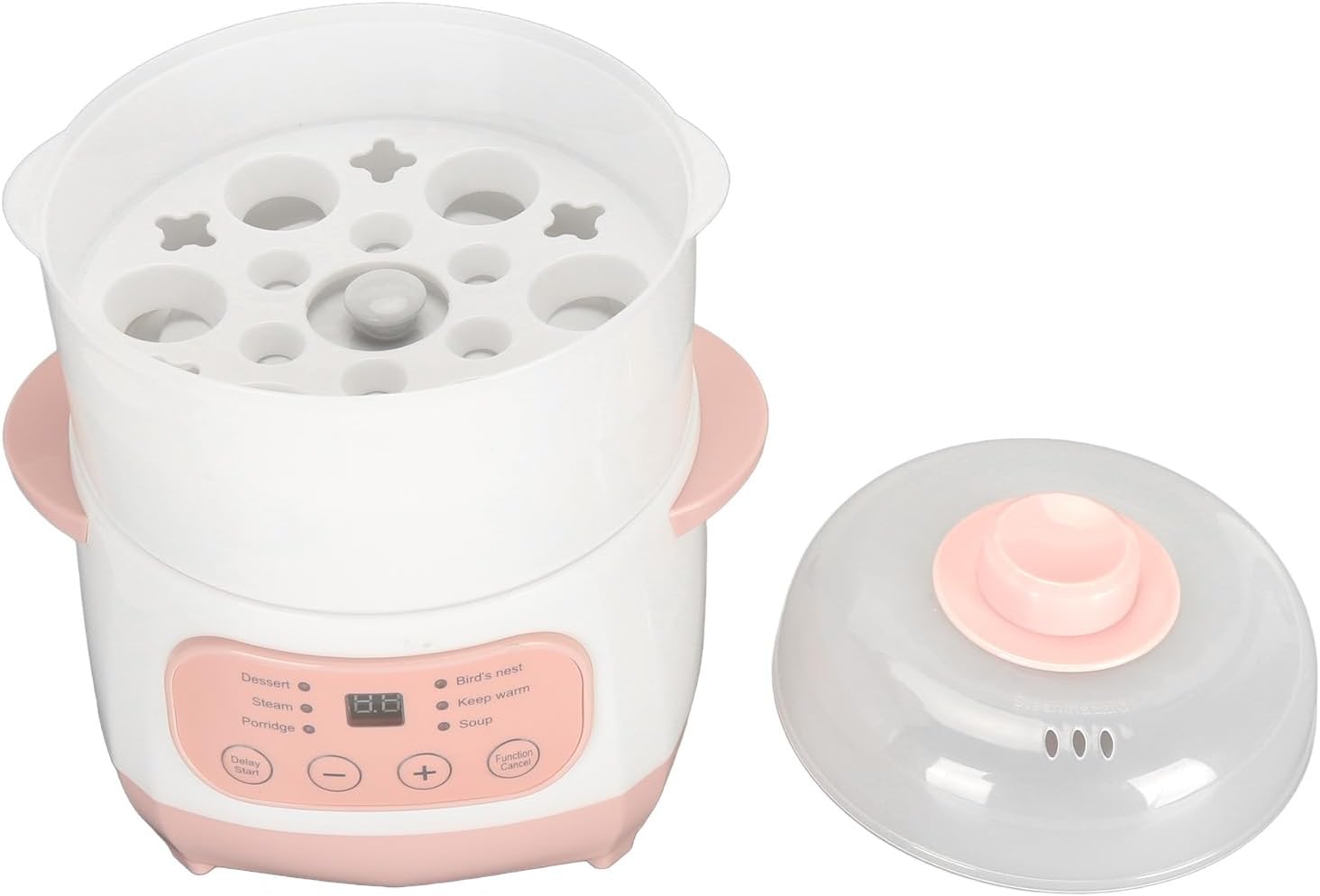 Smart Soup Cooker, Round Arched Lid Electric Stew Pot Ceramic Lining 24H Time Appointment for Home Kitchen (US Plug 110V)