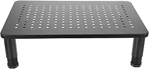 Adjustable Computer Monitor Riser Stand Level Height Settings Ergonomic Desktop Organizer for Improved Posture and Space Saving Eye-level Screen Holder for Office and Home Use