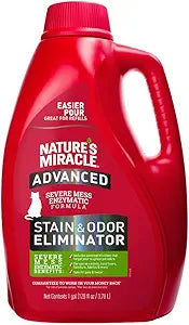 Natureâ€™s MiracleÂ® Advanced Stain & Odor Eliminator, 128 fl oz, Fresh Scent, Severe Mess Enzymatic Formula for Tough Pet Messes