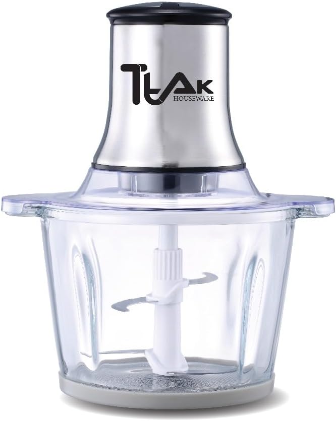 Food Processor, Electric Food Chopper with Meat Grinder & Vegetable Chopper - 3L Glass Bowl (12 Cups) Capacity with 300W Motor, 4 Large Sharp Blades 2 Speed for Fruits/Salads/Nuts/Meat