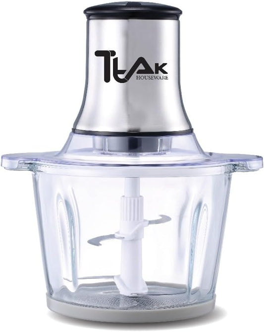 Food Processor, Electric Food Chopper with Meat Grinder & Vegetable Chopper - 3L Glass Bowl (12 Cups) Capacity with 300W Motor, 4 Large Sharp Blades 2 Speed for Fruits/Salads/Nuts/Meat