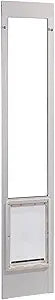 Ideal Pet Products Aluminum Pet Patio Door, Adjustable Height 77-5/8" to 80-3/8", 15" x 20" Flap Size, White