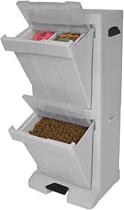 Richell Pet Stuff Tower for Food Storage | Richell Pet Stuff Tower: Ideal for Cats and Dogs. Max Load Capacity 8.8lbs, Includes Foot Pedal and Food Scoop!