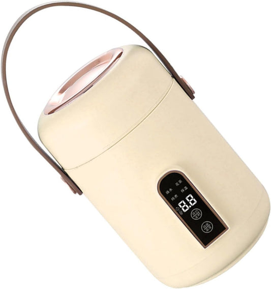 Portable Electric Stewpot,Multifunction Efficient Heating Mini Rice Cooker for Soup Porridge for Home Kitchen Office (Beige), BTSEURY2z04v7kcsh-12