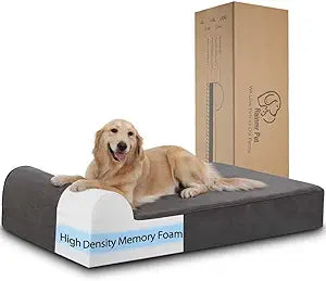 Orthopedic Dog Beds for Large Dogs, 7" Memory Foam Dog Beds with Waterproof Liner, Durable Microsuede Cover, Removable and Washable, Nonskid Bottom, 48"x30"x7" L Grey