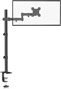 Bracwiser Single Fully Adjustable Standing Height Monitor Arm Stand Mount 800mm Tall for Monitor Computer Screen 13 15 17 19 20 22 23 24 26 27 30 32 inch VESA 75 100 (MD7821)
