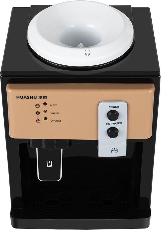 Electric Hot and Cold Water Cooler Dispenser Room Temperature Water Cold Hot Countertop Desktop Water Dispense 110V Bedside Water Dispenser for Home\/Office\/Dormitory Use (Champagne Gold)