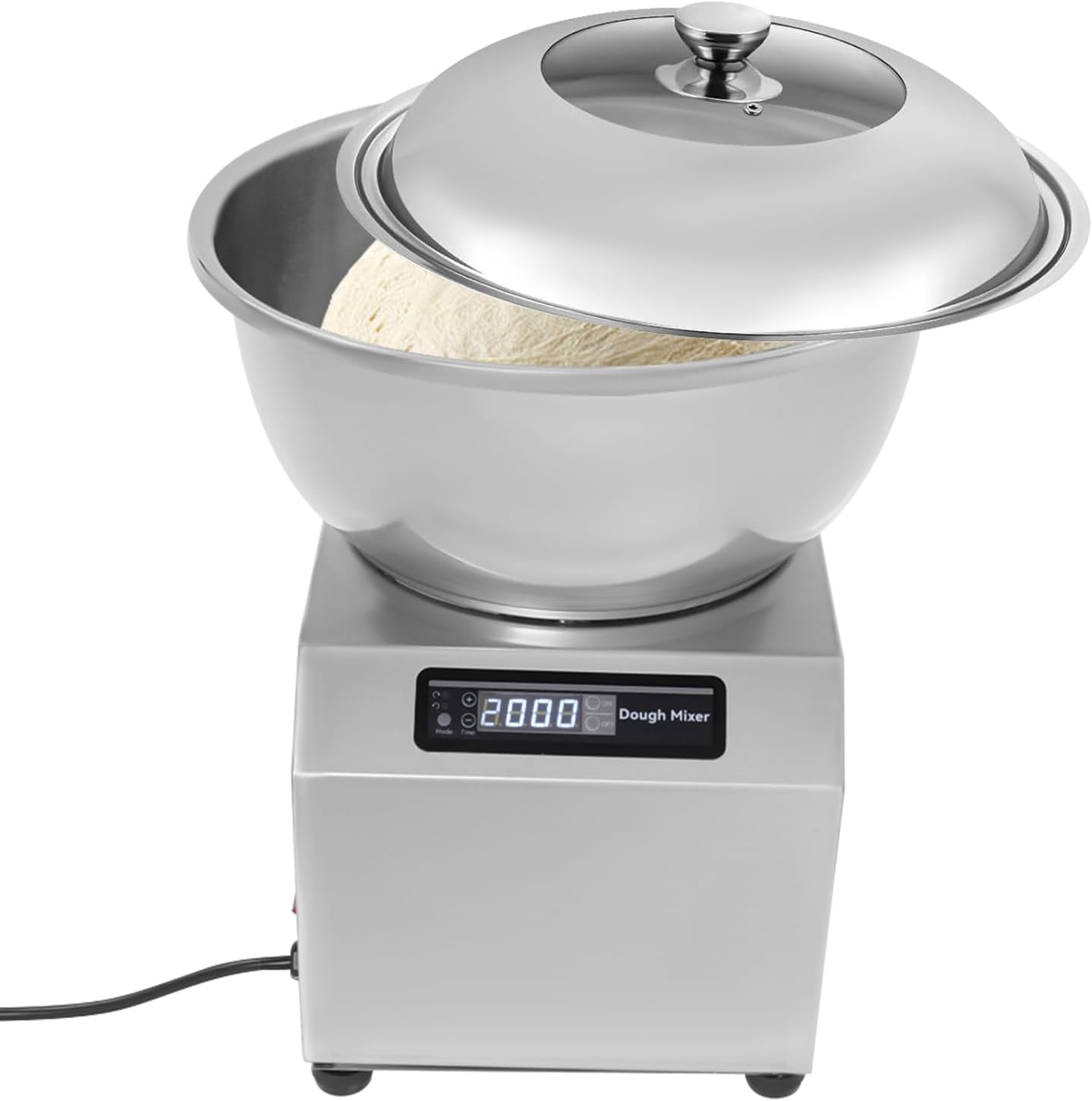Commercial Dough Maker, 8kg/17.64lbs Dough Kneading Machine with Timer, Stainless Steel Electric Dough Maker for Restaurant, Bakery, Home, 110V 1500W