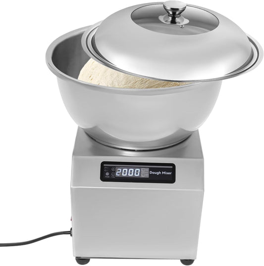 1500W Commercial Dough Mixer 8Kg/17.64Lbs Dough Kneading Machine 13.78 x 10.83 x 9.45in Electric Dough Maker 0-30Min Time Setting for Mix Dumpling Filling Butter