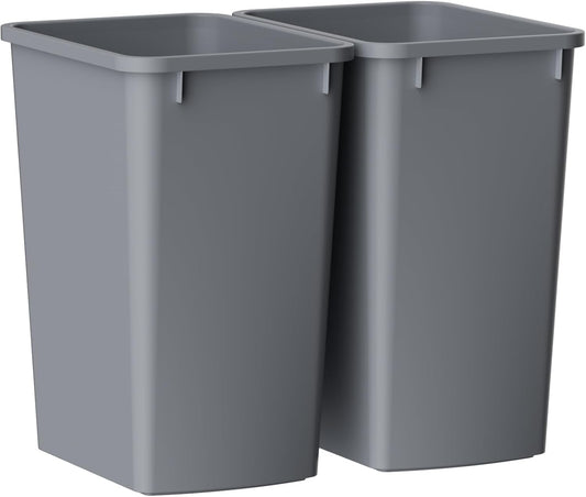 ROOMTEC Lightweight and Durable Slim Trash Can, 35QT Kitchen Trash Can, Lightweight and Sturdy Slim Trash Cans, Wastebaskets for Office, Workspace, Kitchen, Bathroom, 2 PCS