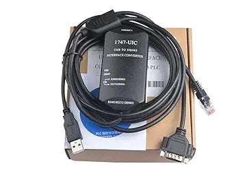 1747-UIC Programming Cable for AB PLC SLC5/01/02/03/05 and Micrologix 1000 Series, USB to DH485/RS485/RS232, for Allen Bradley 1747-UIC Repalcement
