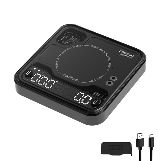 BOOKOO Coffee Scale Espresso Scale with Timer Mini Digtial Coffee Scale Rechargeable with Auto Mode Flow Rate Mode for Coffee Extraction Scale for Coffee APP Bluetooth Connection Coffee Bean Scale