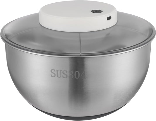Electric Salad Spinner 5-Quart Lettuce Spinner, 304 Stainless Steel Fruit Washer spinner dryer w/Bowl & Colander,Vegetable Washer Dryer