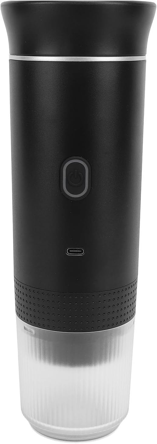 Hztyyier Handheld Coffee Maker Portable Electric Coffee Machine Extracts Coffee Essence for Rich Flavor Ideal for Car Home Travel (Black)