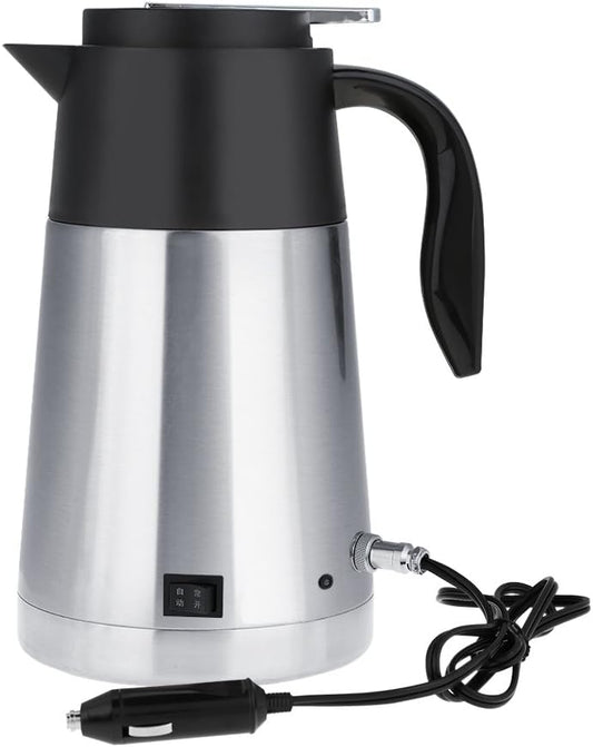 1300ml/44oz Electric Kettles for Car, Stainless Steel Travel Electric Kettle Pot Heated Water Cup Suitable For Boil Water, Brew Coffee, Milk Powder, Boiled Eggs And So On.(12V for Car)