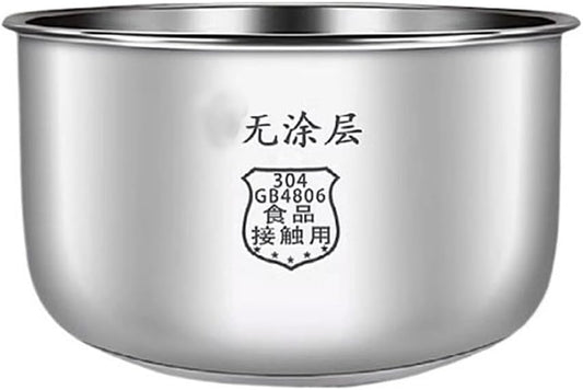 5L Electric Rice Cooker Inner Pot Replacement for Midea FS50J/FC50J/YJ50EH, 304 Stainless Steel, Thickened, Compatible with Various Cooking Methods