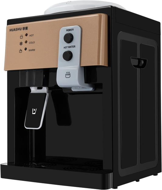 110V 550W Top Loading Countertop Electric Water Dispenser with 3 Temperature Settings, 1.2-5 Gallon Hot Cold Water Cooler Drinking Machine for Home, Office Use