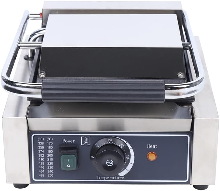Electric Griddle,1800W Commercial Dual Heating Plates Stainless Steel Sandwich Maker, Smooth Flat Surface Sandwich Toaster with Temperature Control,Portable Panini Press Grill for Kitchen,Dormitory