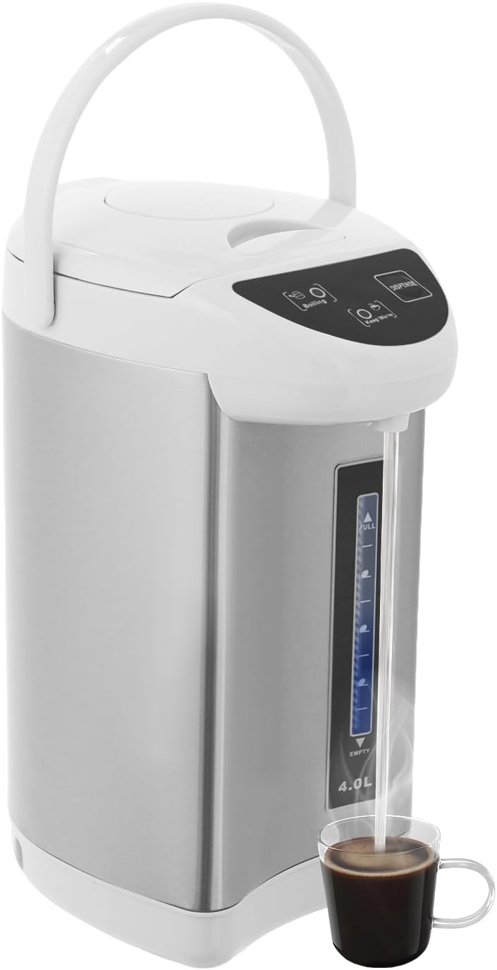 5l High-Capacity Electric Water Boiler & Warmer, 750w Stainless Steel Tea Kettle Coffee Pot, Removable Water Tank & 3 Water Dispensing Modes For Living Rooms,Kitchens. (Gray)