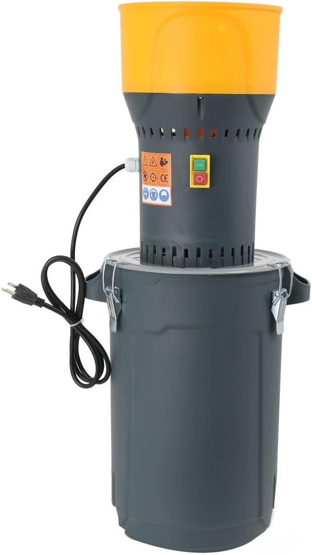 Cozyel 25L Electric Grain Mill, Corn Grinder, Home Farm Wheat Mill, Dry Cereal Grinder With Detachable 6.6 Gal Bucket & Hopper, 5 Sieves + 2 Wrenches