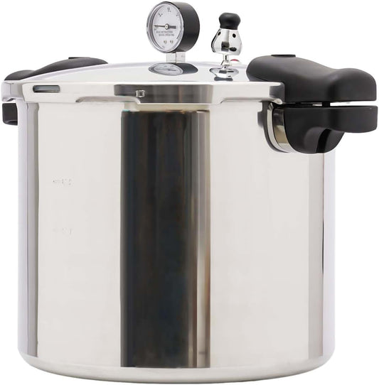 Electric Pressure Canner, Aluminum Pressure Cooker 23-Quart Induction Compatible, Built-In Pressure Gauge, 12.59x11.02inch(DxH) Silver