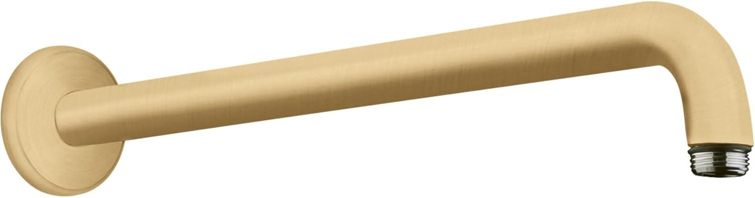 hansgrohe 16-inch Modern Showerarm in Brushed Gold Optic, 27413251