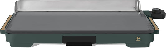 B'eautiful Drew Barrymore by XL Electric Griddle 12" x 22" - Non-Stick Flat Top Grill - Extra Large Indoor Cooking Surface for Pancakes, Breakfast & Family Meals - Kitchen Appliance (Thyme Green)