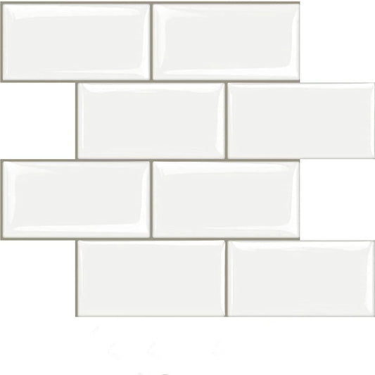 STICKGOO 10-Sheet Peel and Stick Subway Tile, Stick on Tiles Backsplash for Kitchen & Bathroom in White (Thicker Design)