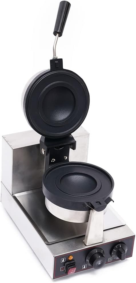 Ageanbri 1000\/2400W Burger Waffle Maker Burger Waffle Machine Nonstick Electric Panini Press 50~300℃ Temp. Stainless Steel Waffle Maker for Home Kitchens, Breakfast Shops, Mobile Vendors (AGE-2)