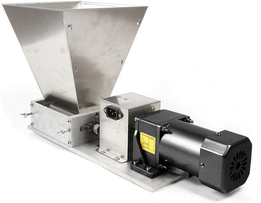 110V Electric Grain Mill Grain Grinder, 2 Roller Crusher Heavy Duty Malt Mill Homebrew Grain Crusher, Stainless Steel Barley Grinder for Grain Milling (US Plug)